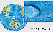 Physical Location Map of the area around 57° 54' 14" S, 24° 34' 30" W