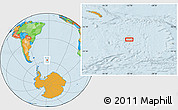 Political Location Map of the area around 57° 54' 14" S, 32° 13' 30" W