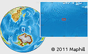 Physical Location Map of the area around 57° 54' 14" S, 44° 16' 29" E