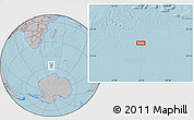Gray Location Map of the area around 57° 54' 14" S, 45° 7' 30" E, hill shading
