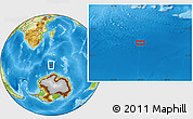 Physical Location Map of the area around 57° 54' 14" S, 45° 7' 30" E