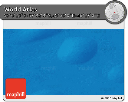 Physical 3D Map of the Area around 57° 54' 14" S, 45° 58' 30" E
