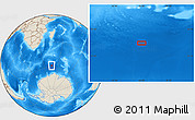 Shaded Relief Location Map of the area around 57° 54' 14" S, 45° 58' 30" E