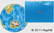 Physical Location Map of the area around 57° 54' 14" S, 47° 40' 29" E