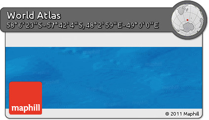 Physical Panoramic Map of the Area around 57° 54' 14" S, 48° 31' 29" E