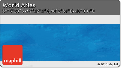 Physical Panoramic Map of the Area around 57° 54' 14" S, 48° 31' 29" E