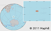 Gray Location Map of the area around 57° 54' 14" S, 50° 13' 30" E