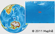 Physical Location Map of the area around 57° 54' 14" S, 50° 13' 30" E