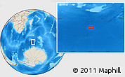 Shaded Relief Location Map of the area around 57° 54' 14" S, 50° 13' 30" E