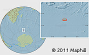 Savanna Style Location Map of the area around 57° 54' 14" S, 51° 55' 29" E, hill shading