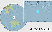 Savanna Style Location Map of the area around 57° 54' 14" S, 52° 46' 29" E, hill shading