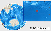 Shaded Relief Location Map of the area around 57° 54' 14" S, 52° 46' 29" E