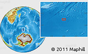 Physical Location Map of the area around 57° 54' 14" S, 56° 10' 29" E