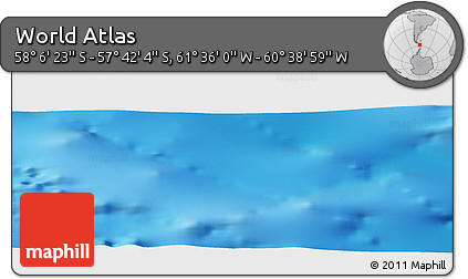 Physical Panoramic Map of the Area around 57° 54' 14" S, 61° 7' 30" W