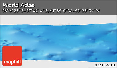 Physical Panoramic Map of the Area around 57° 54' 14" S, 61° 7' 30" W