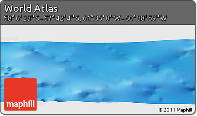 Physical Panoramic Map of the Area around 57° 54' 14" S, 61° 7' 30" W