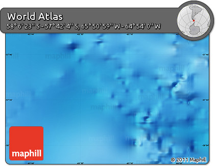 Physical Map of the Area around 57° 54' 14" S, 65° 22' 30" W