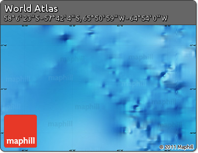 Physical Map of the Area around 57° 54' 14" S, 65° 22' 30" W