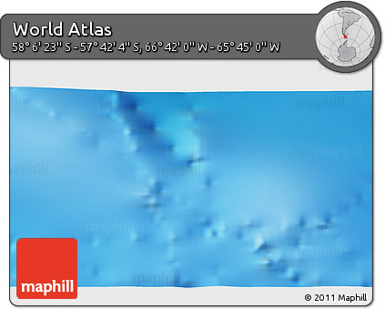 Physical 3D Map of the Area around 57° 54' 14" S, 66° 13' 29" W