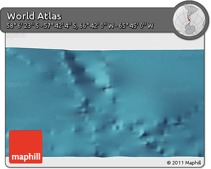 Satellite 3D Map of the Area around 57° 54' 14" S, 66° 13' 29" W
