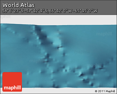 Satellite 3D Map of the Area around 57° 54' 14" S, 66° 13' 29" W