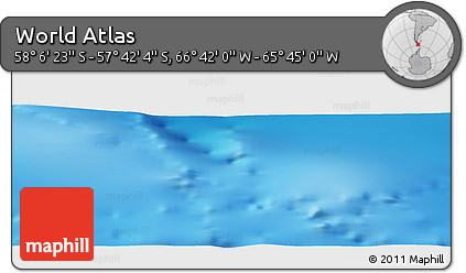 Physical Panoramic Map of the Area around 57° 54' 14" S, 66° 13' 29" W