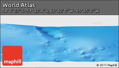 Physical Panoramic Map of the Area around 57° 54' 14" S, 66° 13' 29" W