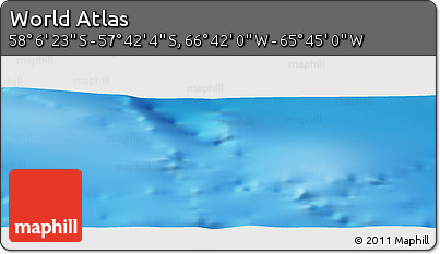 Physical Panoramic Map of the Area around 57° 54' 14" S, 66° 13' 29" W