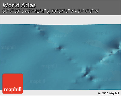 Satellite 3D Map of the Area around 57° 54' 14" S, 70° 28' 29" W