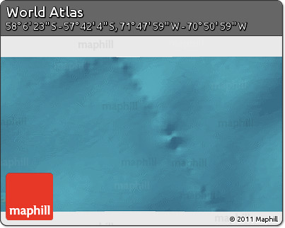 Satellite 3D Map of the Area around 57° 54' 14" S, 71° 19' 29" W