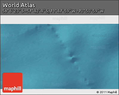 Satellite 3D Map of the Area around 57° 54' 14" S, 71° 19' 29" W