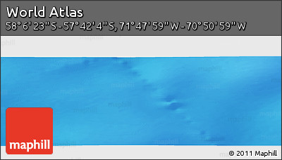 Physical Panoramic Map of the Area around 57° 54' 14" S, 71° 19' 29" W