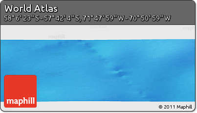 Physical Panoramic Map of the Area around 57° 54' 14" S, 71° 19' 29" W