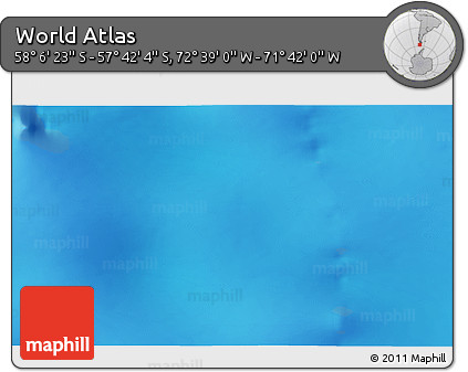 Physical 3D Map of the Area around 57° 54' 14" S, 72° 10' 30" W