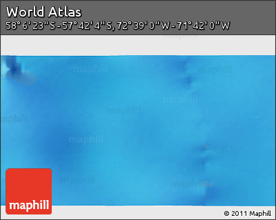 Physical 3D Map of the Area around 57° 54' 14" S, 72° 10' 30" W