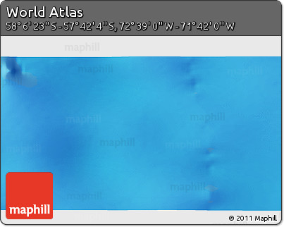 Physical 3D Map of the Area around 57° 54' 14" S, 72° 10' 30" W