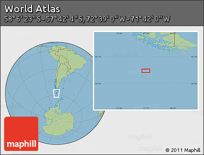 Savanna Style Location Map of the Area around 57° 54' 14" S, 72° 10' 30" W