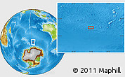Physical Location Map of the area around 57° 54' 14" S, 94° 25' 30" E