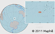 Gray Location Map of the area around 57° 54' 14" S, 96° 7' 30" E, hill shading