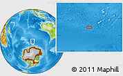 Physical Location Map of the area around 57° 54' 14" S, 96° 7' 30" E