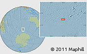Savanna Style Location Map of the area around 57° 54' 14" S, 96° 7' 30" E, hill shading