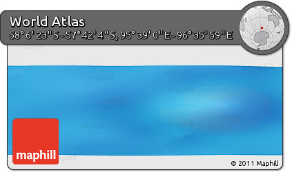 Physical Panoramic Map of the Area around 57° 54' 14" S, 96° 7' 30" E