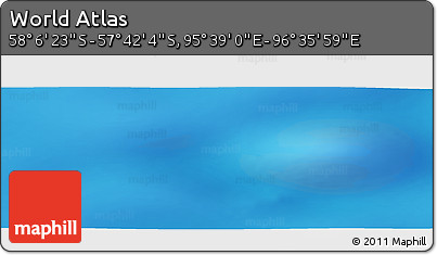 Physical Panoramic Map of the Area around 57° 54' 14" S, 96° 7' 30" E