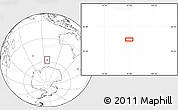 Blank Location Map of the area around 57° 54' 14" S, 96° 58' 29" E