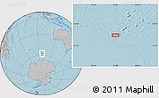 Gray Location Map of the area around 57° 54' 14" S, 96° 58' 29" E, hill shading