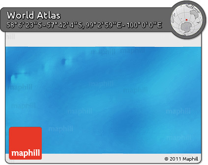 Physical 3D Map of the Area around 57° 54' 14" S, 99° 31' 30" E