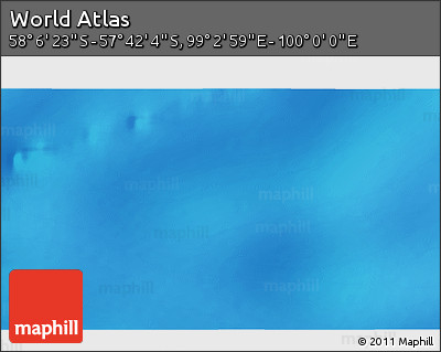 Physical 3D Map of the Area around 57° 54' 14" S, 99° 31' 30" E