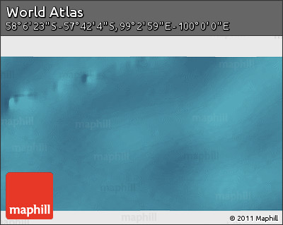 Satellite 3D Map of the Area around 57° 54' 14" S, 99° 31' 30" E