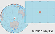 Gray Location Map of the area around 57° 54' 14" S, 99° 31' 30" E