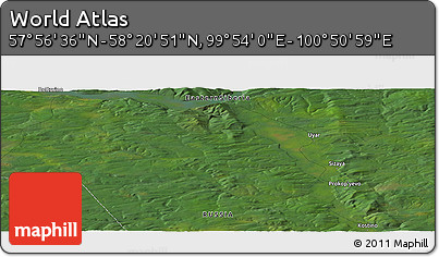 Satellite Panoramic Map of the Area around 58° 8' 44" N, 100° 22' 30" E